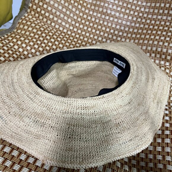 Women's Everyday Straw Hat - Beige with Red Stitching - Picture 5 of 6